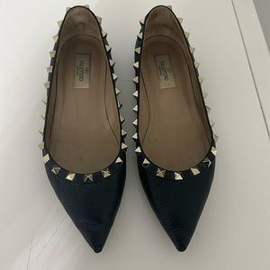 Valentino Garavani Rockstud leather ballet flats 38